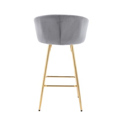 2-Piece 30" Velvet Barstools with Chrome Footrest