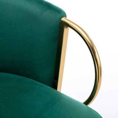 Set of 2 Green Velvet Bar Stools with Chrome Base