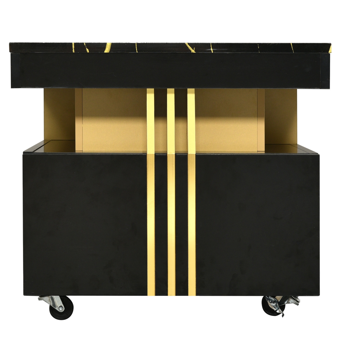 Streamdale Modern Marble Top Coffee Table With Caster Wheels