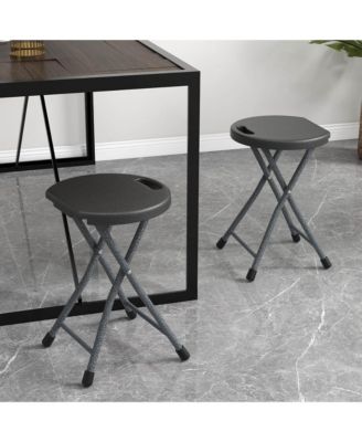 1 PCS 18"H Folding Stool Portable & Foldable Camping Chair with Built-in Handle