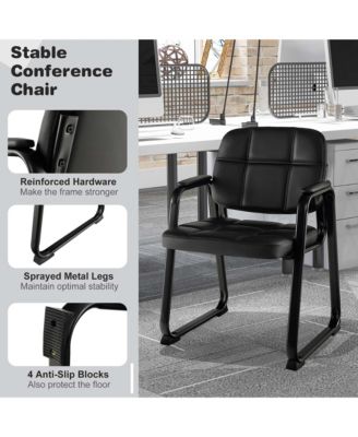 Waiting Room Chair Set of 2 Upholstered Guest Conference Chair with Armrest