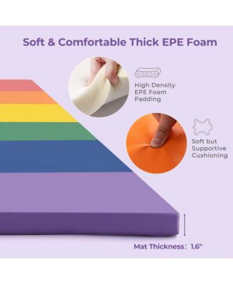 Tri-Folding Gymnastics Mat 6' x 4' Tumbling Mat for Kids with Carrying Handles