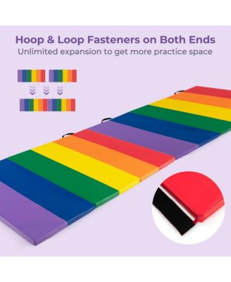 Tri-Folding Gymnastics Mat 6' x 4' Tumbling Mat for Kids with Carrying Handles