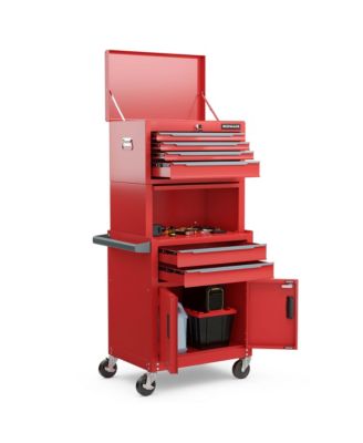 6-Drawer Rolling Tool Chest 3-in-1 Heavy-Duty Storage Cabinet with Universal Wheels