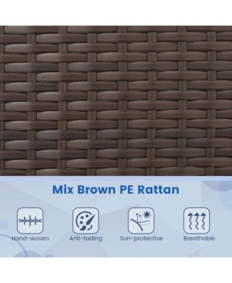 4 Pc. Patio Furniture Set with Washable Cushions and Tempered Glass Coffee Table