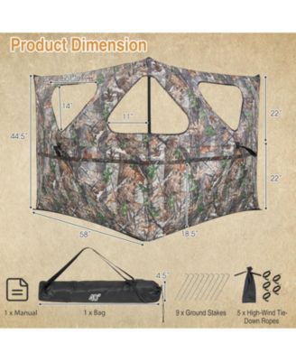 Turkey Hunting Ground Blind 2-Panel Pop Up Fence with 3 Shoot Through Ports