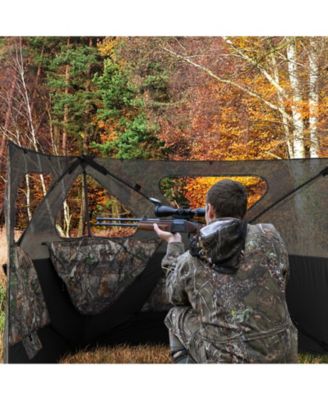 Turkey Hunting Ground Blind 2-Panel Pop Up Fence with 3 Shoot Through Ports