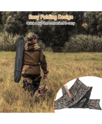 Turkey Hunting Ground Blind 2-Panel Pop Up Fence with 3 Shoot Through Ports