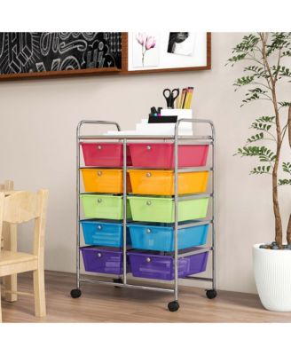 10-Drawer Storage Cart Utility Rolling Trolley Kitchen Organizer