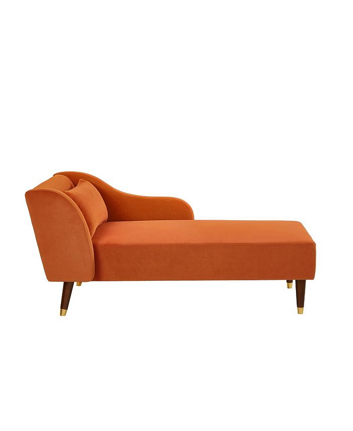Simplie Fun Modern Chaise Lounge Chair Velvet Upholstery (Orange) Macy's
