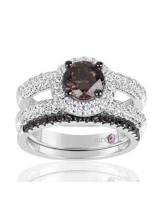 Cubic Zirconia White Floral Sterling Silver Ring