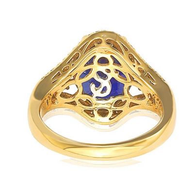 Sterling Silver Cubic Zirconia Oval & Pear Three Stone Ring