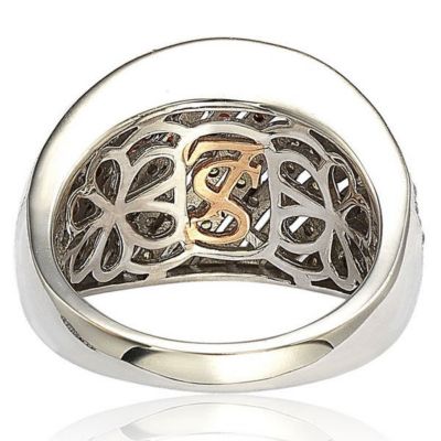 Sterling Silver Cubic Zirconia Pave Multi Color Ring