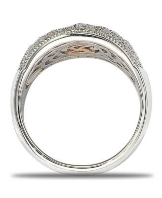 Sterling Silver Cubic Zirconia Pave Wide Band Ring
