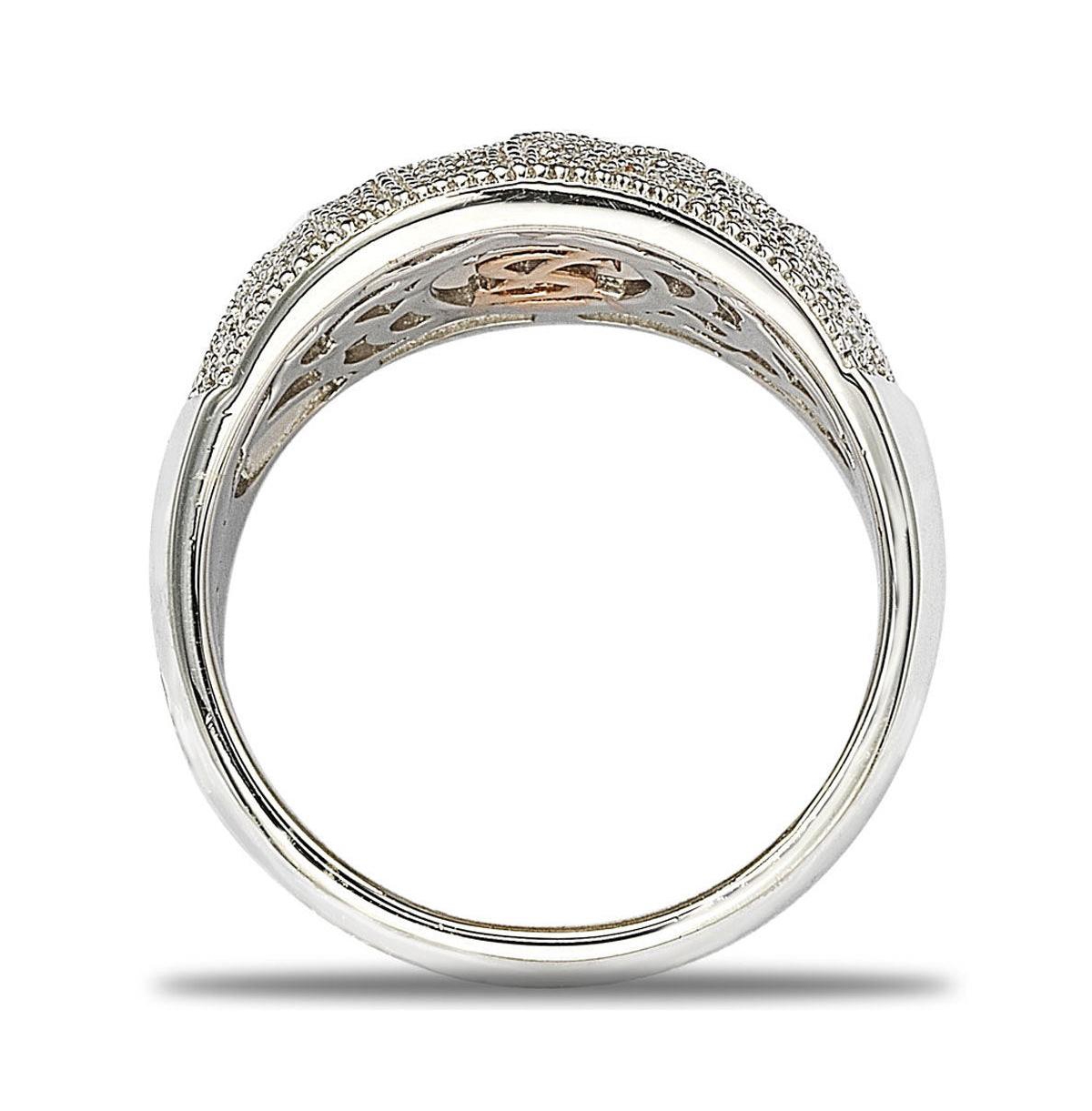 Suzy Levian New York Suzy Levian Sterling Silver Cubic Zirconia Pave Wave Band Ring
