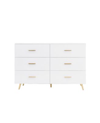 6-Drawer Chest with Golden Accents