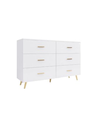 6-Drawer Chest with Golden Accents
