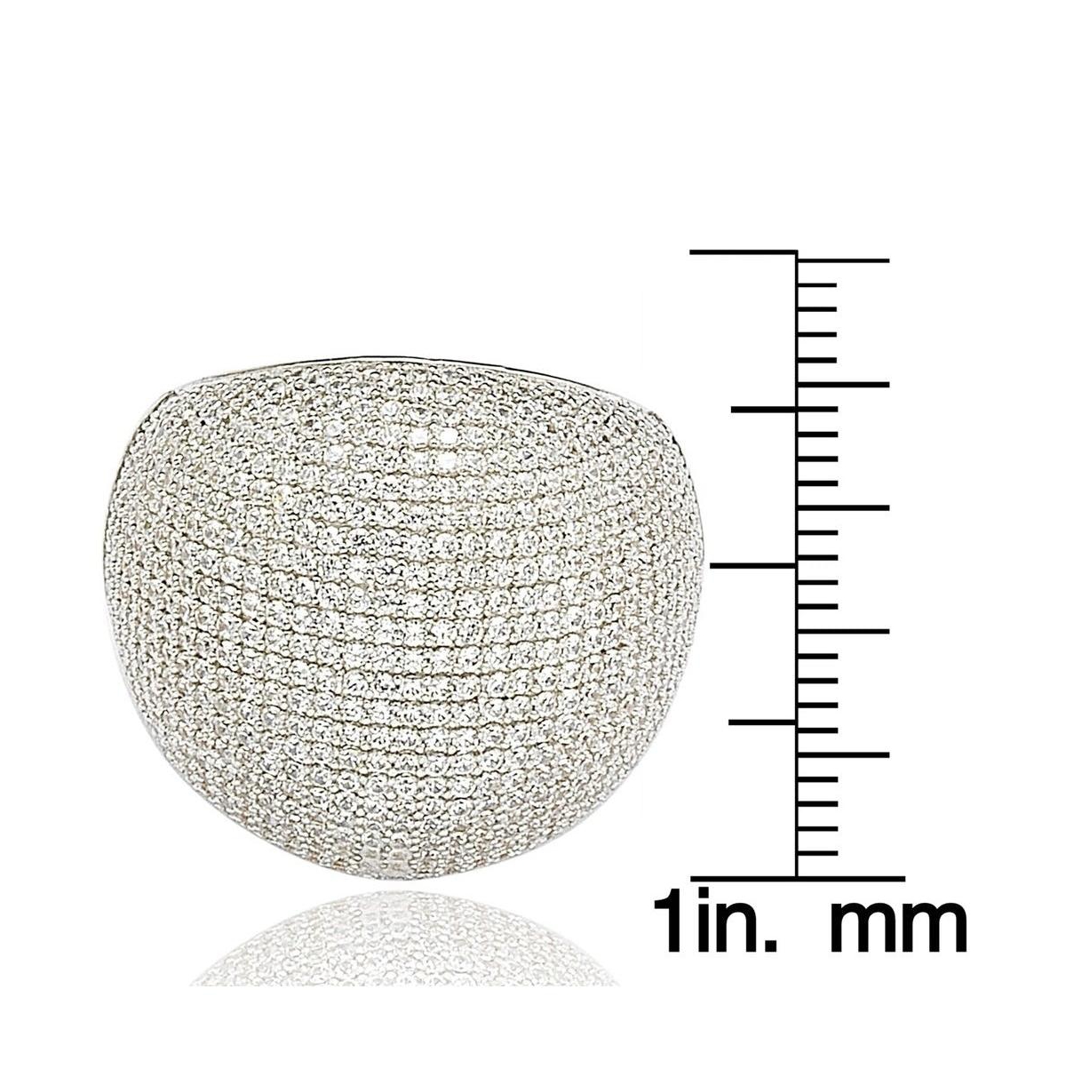 Suzy Levian New York Suzy Levian Sterling Silver Cubic Zirconia Large Pave Dome Ring