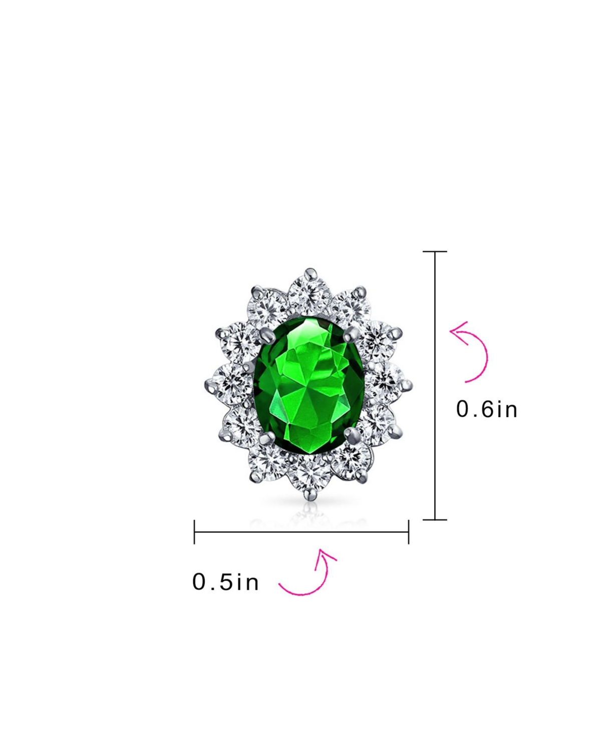 Bling Jewelry Classic Cubic Zirconia Cz Halo Crown Oval Stud Clip On Earrings For Women Non Pierced Ears