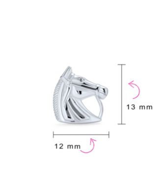 Cow Equestrian Thoroughbred Winner Horse-Head Stud Earrings Horseshoe Necklace Sterling Silver