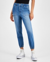Tinseltown Juniors' Denim Utility-Pocket Jogger Pants - Sumner Wash