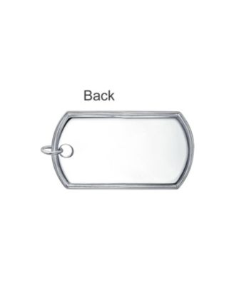 X-Large Army Military Dog Tag Pendant Necklace Sterling Silver Long Bead Ball Chain 24 Inch