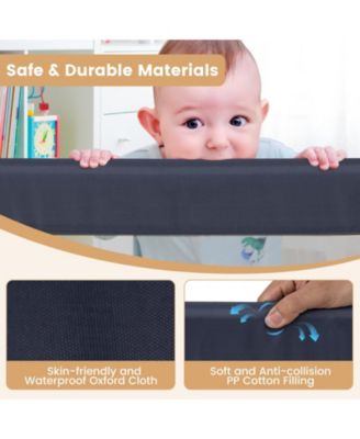 Kids Bed Rail Guard with Adjustable Strap and Fold-Down Design for Easy Access