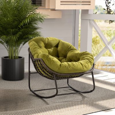Padded Rattan Rocking Chair