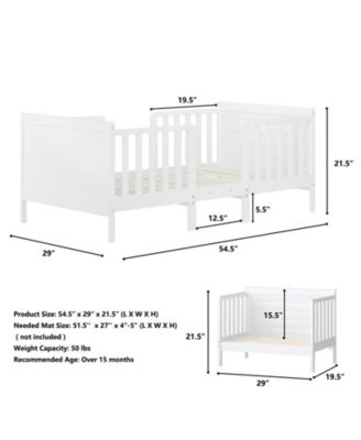 2-in-1 Convertible Kids Bed with Guardrails and Wooden Frame for Safe Sleeping