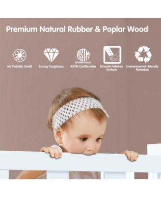 2-in-1 Convertible Kids Bed with Guardrails and Wooden Frame for Safe Sleeping