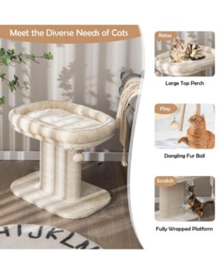 Modern Cat Tree Tower with Large Plush Perch and Sisal Scratching Plate