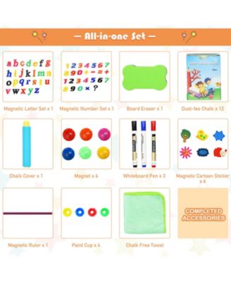 Kids Art Easel with Paper Roll Double-Sided Regulable Drawing Easel Plank