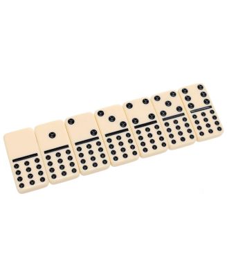 WE Games Double Twelve Dominoes - Ivory Colored Tiles, Thick Size