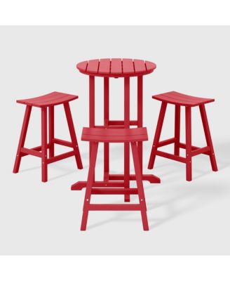 Outdoor Patio Counter Height Bar Stools Bistro Bar Table 4-Piece Set