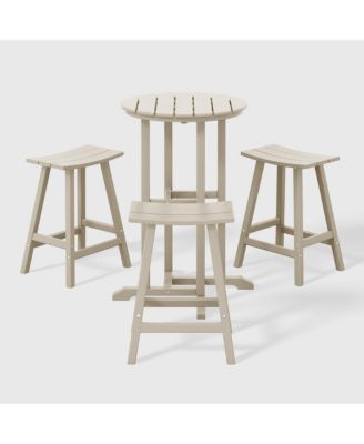 Outdoor Patio Counter Height Bar Stools Bistro Bar Table 4-Piece Set