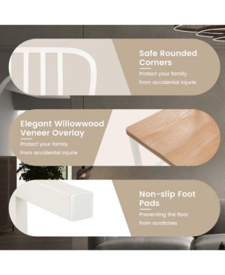 Dining Chairs Set of 2 High Back Navy Chairs Metal Frame Footrests Kitchen