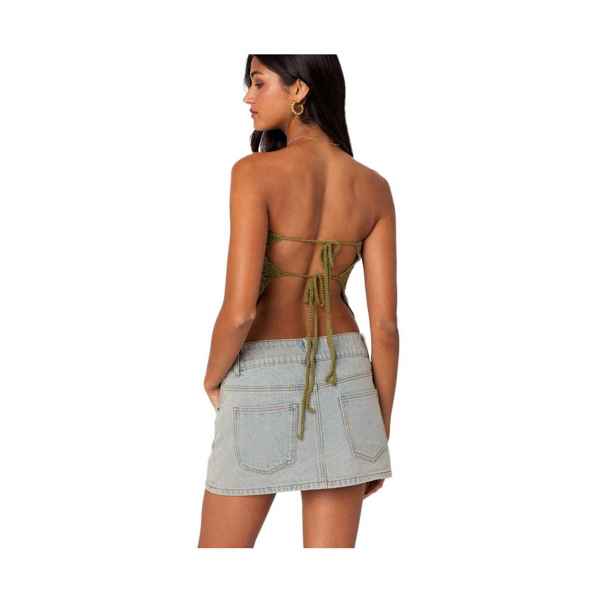 Edikted Women's Niki Crochet Strapless Top