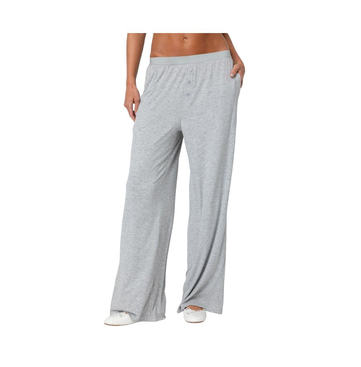 Edikted Women's Heather Lounge Pants - Gray-melange