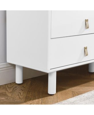 Multifunctional 5-drawer cabinet with leather handles