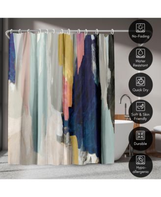 71x74 Abstract Shower Curtain - Somber by PI Creative Art