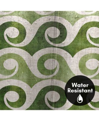  Retro Waves In Green by Modern Tropical Coastal Shower Curtain, 71x74