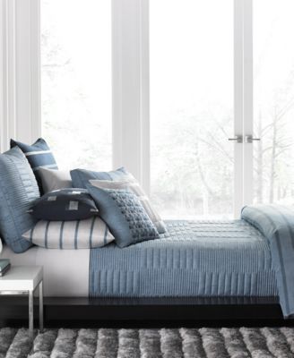Hotel Collection - Colonnade Blue Queen Coverlet