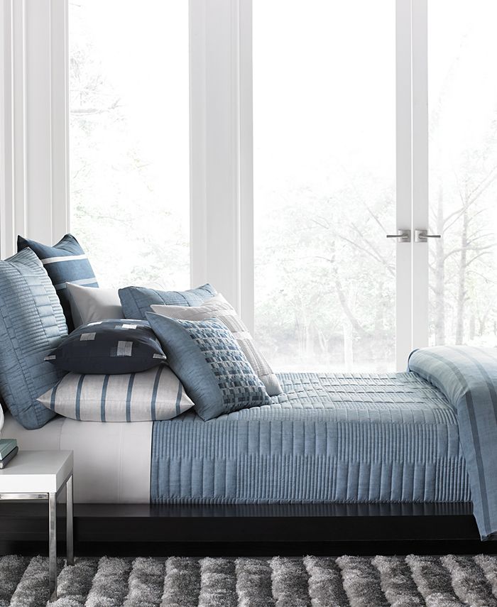 Hotel Collection CLOSEOUT! Colonnade Blue King Coverlet Macy's