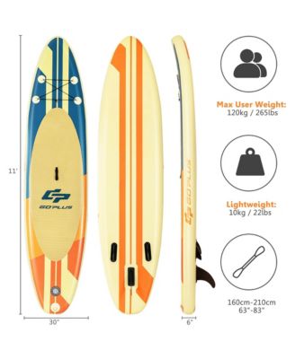 11ft Inflatable Stand Up Paddle Board Surfboard with Bag Aluminum Paddle Pump