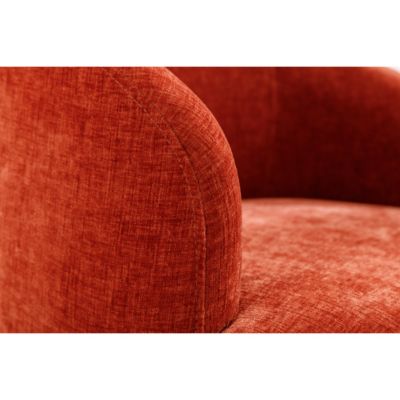 Chenille Swivel Barrel Chair with Metal Ring