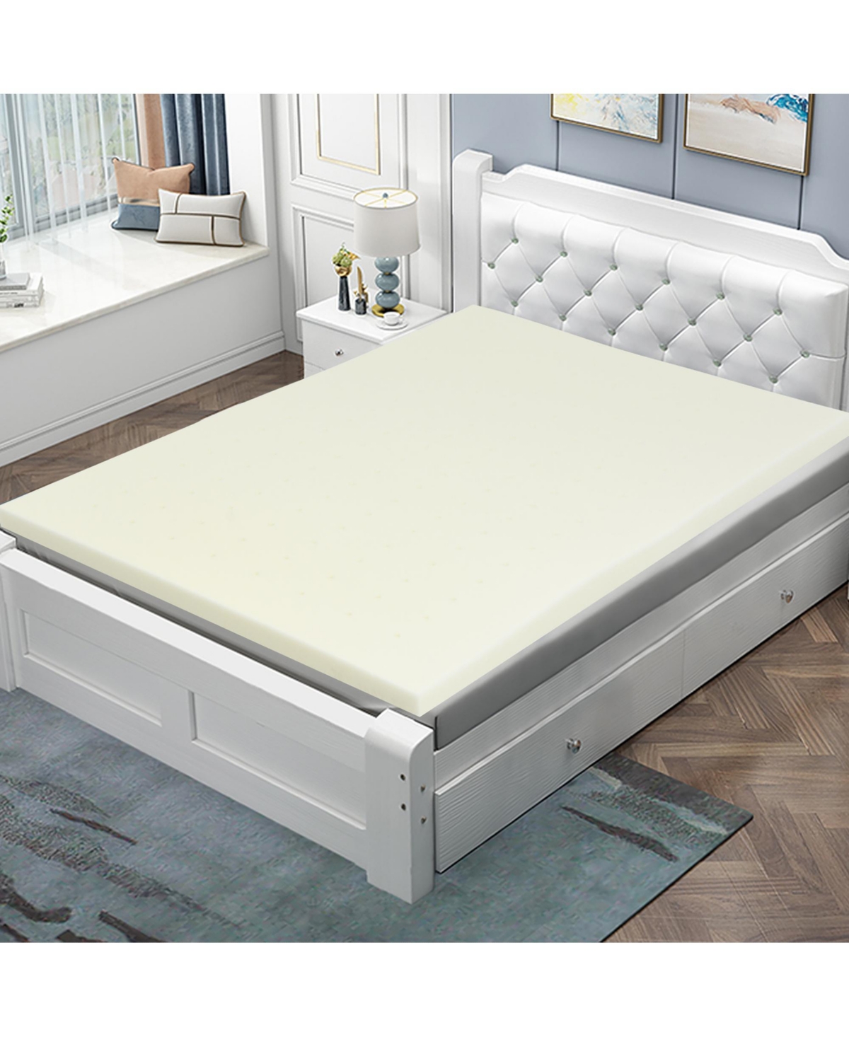 Costway 3'' Bed Mattress Topper Air Cotton for All Night s Comfy Soft Mattress Pad