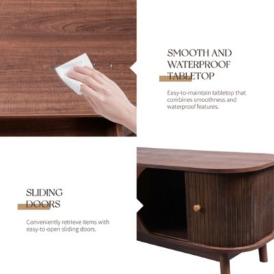 Streamdale 75" Rattan TV Stand, Modern Farmhouse Console