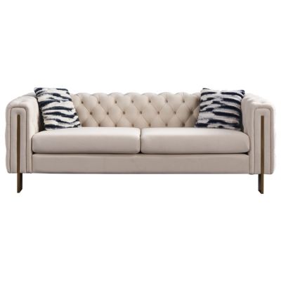 Modern Velvet Sofa Cream