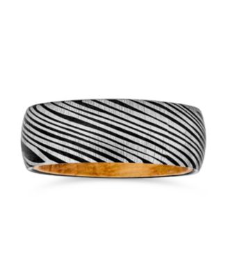 Laser Etched Wood Grain Matte Finish Black Band with Oliver Wood Sleeve Liner Titanium Band Rings Comfort Fit 8MM