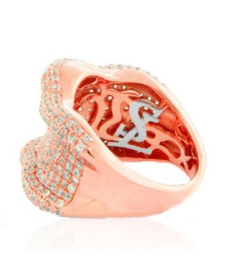 Sterling Silver Cubic Zirconia Wavy Curved Ring